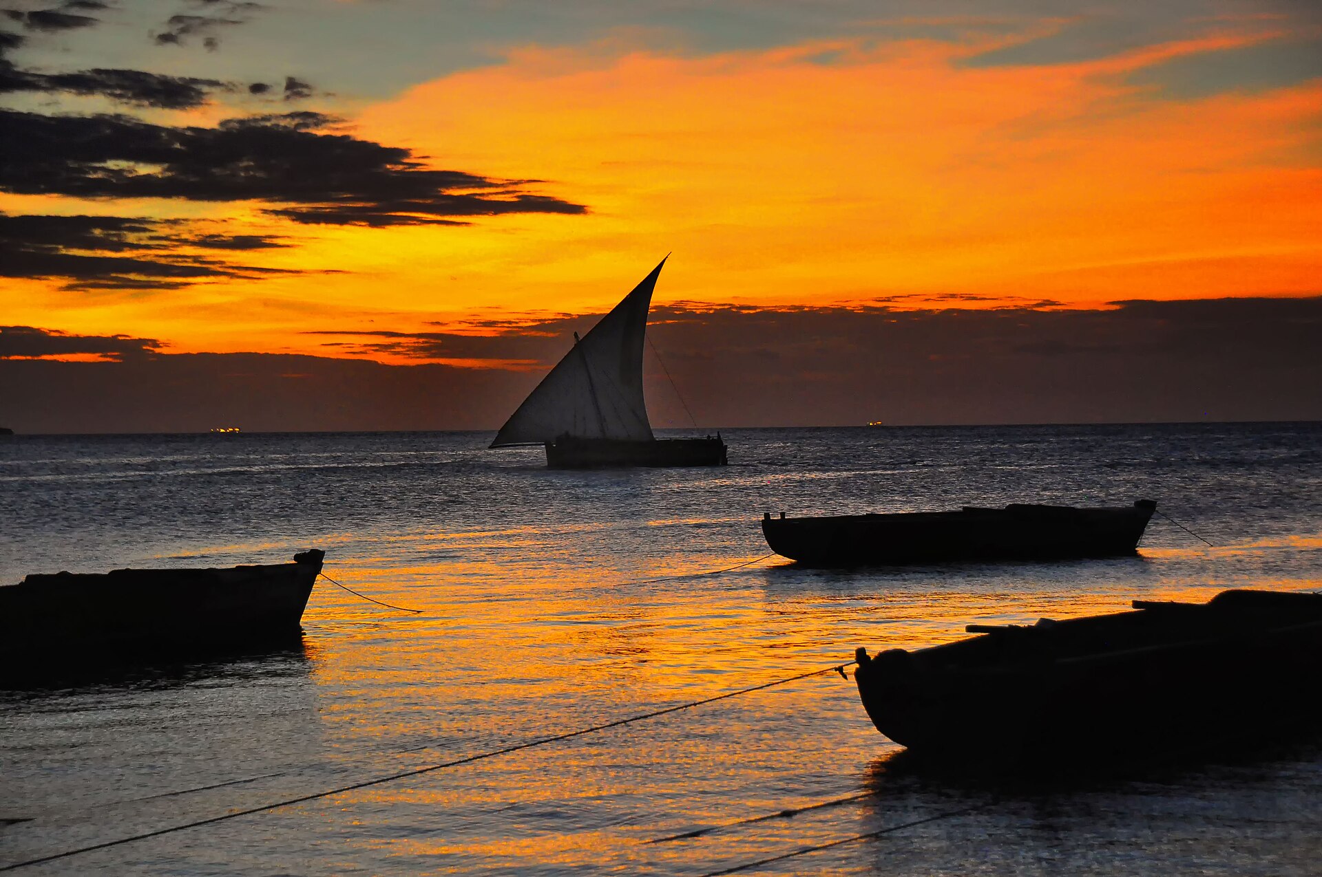Dhow at sunset